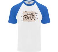 Bicicletta Anatomia Divertente Ciclismo Uomo S/S Baseball T-Shirt