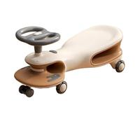 bicicletta Auto a dondolo con ruote lampeggianti antiribaltamento, giocattoli da cavalcare for bambini, ragazzi e ragazze, basta girare e muovere l'auto. bici triciclo(Bruin)