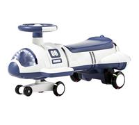 bicicletta Auto elettrica girevole con pedali 2 in 1, auto oscillante, ruote luminose colorate silenziose, rotazione a 360 gradi bici triciclo(Blauw,Sliding type)