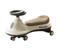 bicicletta Auto oscillante con luce musicale, antiribaltamento, altalena for auto, ruota silenziosa e lampeggiante, dai 3 mesi in su bici triciclo(Kaki)