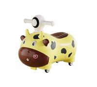 bicicletta Auto Wiggle a 4 ruote, monopattini, musica e luci, spazio sotto il sedile, giocattoli da cavalcare for ragazzi e ragazze bici triciclo(Geel)