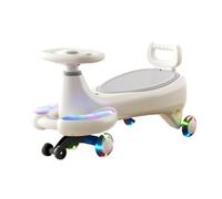 bicicletta Auto Wiggle for bambini con musica, ruote lampeggianti silenziose, giocattoli da cavalcare con spazio sotto il sedile, for interni ed esterni bici triciclo(Grey)