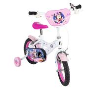 Huffy Disney Minnie Mouse - Bicicletta per bambini da 12 pollici, con ruote di sostegno, telaio in acciaio, freno a contropedale