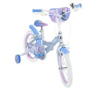 Huffy Disney Frozen, bicicletta 16" Pollici per bambini da 4 a 6 anni,doppi freni a pinza, stabilizzatori rimovibili, sedile regolabile, blu