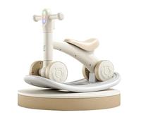 bicicletta Bici senza pedali 2 in 1 Rocker n Ride con Balance Board staccabile, luci colorate e musica, for interni ed esterni bici triciclo(Kaki,With rocking board)