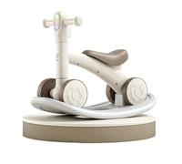 bicicletta Bici senza pedali 2 in 1 Rocker n Ride con Balance Board staccabile, luci colorate e musica, for interni ed esterni bici triciclo(Bruin,With rocking board)