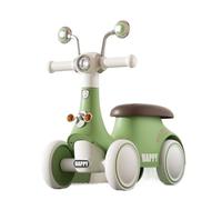 bicicletta Bici senza pedali for bambini con musica e luci, senza pedali, for bambini da 1 a 3 anni, giocattoli da cavalcare bici triciclo(Groen)
