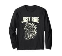 Bicicletta Ciclista Biker Just Ride Distressed Mountain Bike Maglia a Manica