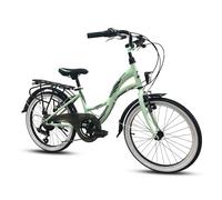 Bicicletta City Bike Bici Galaxy 20'' Pollici Cambio a 7 Velocita' CTB Città Unisex Ragazzo Ragazza (Verde)