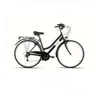 Bicicletta City Donna Dosso 28.1 Nera - Ruote 28", Shimano 7V, Telaio Acciaio, Taglia S