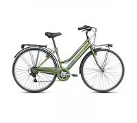 Bicicletta City Donna MYLAND DOSSO 28.1 - 28" Verde-Viola, Cambio Shimano 7V, Taglia 43