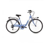 Bicicletta City Vicolo 26.2 Donna Blu - Ruote 26", Shimano 6V, Freni V-Brake, Taglia 43