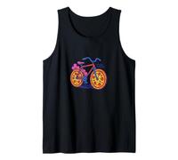 Bicicletta con Pizze Come Ruote Divertente Cibo Amante Citazione Canotta