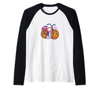 Bicicletta con Pizze Come Ruote Divertente Cibo Amante Citazione Maglia con Maniche Raglan