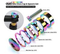 Bicicletta Cuffie Anello Set Guarnizioni 1 1/8 Inch Distanziatore & Stem Top Cap