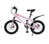 Bicicletta da 18 pollici, per ragazzi e ragazze, mountain bike con torcia e pompa per pneumatici, sedile regolabile, ruote antiscivolo e resistenti all'usura, con pratica campana e forcella anteriore