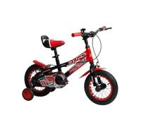 bicicletta da bambino racer dai 2 anni, misura 12 pollici, movimento centrale a sfera telaio bicolore rosso e nero
