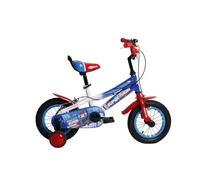 bicicletta da bambino racer dai 3 anni, misura 14 pollici, movimento centrale a sfera telaio bicolore rosso e nero, freni a disco