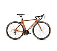 Bicicletta da città, Bici da strada in carbonio 18 velocità 700Cx25C pneumatico ammortizzatore anteriore forcella diverse misure multicolore(Orange,22-52Cm)