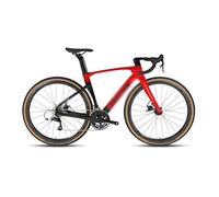 Bicicletta da città, Gruppo manubrio in fibra di carbonio con freno a disco for bici da corsa, cavo completamente nascosto, rosso 22x(45-54)cm(22-51Cm)