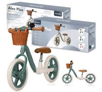 lionelo Alex Bici senza pedali per bambini da 3 anni fino 30kg Resistente e leggera solo 3kg Ruote in schiuma EVA 30cm Manubrio e sella regolabili Blocco dello sterzo Poggiapiedi Cestino