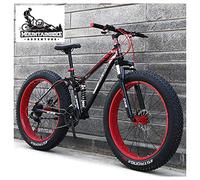 Bicicletta da montagna a doppia sospensione, con doppio freno a disco per adulti, uomini e donne, con pneumatici larghi e antiscivolo per tutti i terreni, telaio in acciaio ad alto tenore di carboni