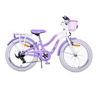bicicletta per bambine 6-8 anni, da 20 pollici, con cestino e portapacchi, cambio Shimano a 7 marce, lovely fuxia