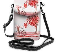 Bicicletta dell'albero a forma di cuore. Borsa a tracolla piccola per cellulare di San Valentino Borsa a tracolla rossa per portafogli e borsette da donna