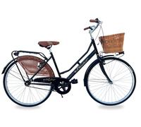Bicicletta Donna da Passeggio Olanda Nera Misura 26 Bici da città Vintage retrò con Cestino in vimini