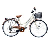 Bicicletta Donna Passeggio Misura 28 Bici Da Città Con Cambio E Cestino Beige