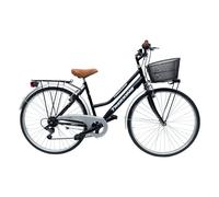 Bicicletta Donna Passeggio Misura 28 Bici Da Città Con Cambio E Cestino Nera