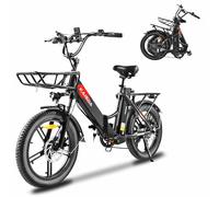 Bicicletta Elettrica Adulto, 250W 40NM Bici Elettrica Pieghevole, con Pneumatici Grassi da 20" x 3.0" e Batteria Rimovibile da 36V 20.8Ah, Autonomia di 90 km, 7 Velocità, E-Bike per Tutti i Terreni