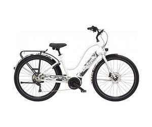 Bicicletta elettrica da citta electra townie path go 10d equipaggiato step thru shimano deore 10v 500 wh 27 5 white pearl