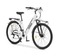 Nilox, Ebike J7, Bici Elettrica, Fino a 80 km di Autonomia, Fino a 25 Km/h, Motore da 36 V/250 W e Batteria Removibile 36V-13 Ah, Gomme 28" x1,75, Cambio a 6 Velocità, Colore Bianco