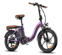 Bicicletta elettrica pieghevole FAFREES F20 Pro con batteria da 20 Ah, pneumatici Fat da 20 , 7 velocità - Viola - Nouvo