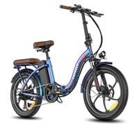 Bicicletta elettrica pieghevole Fafrees F20+ Pro, motore da 250 W, batteria da 36 V 25 AH, pneumatici da 20 x 3,0 pollici - Blu Aurora - Nouvo