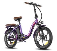 Bicicletta elettrica pieghevole Fafrees F20+ Pro, motore da 250 W, batteria da 36 V 25 AH, pneumatici da 20 x 3,0 pollici - Viola rosato - Nouvo