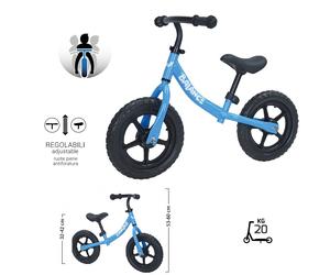 Bicicletta Equilibrio Regolabile Senza Pedali con Telaio Accesso Agevolato