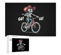 Bicicletta Equitazione Scheletri Ciclismo Puzzle per Adulti Famiglia Attività Giochi Home Decor Puzzle 1000 PCS