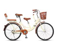 Bicicletta genitore-figlio,bicicletta con sedile posteriore e sedile anteriore,sedile posteriore con schienale e rete copriruota,sedile anteriore con bracciolo e colonna poggiapiedi,bicicletta città