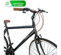 Bicicletta IBRIDA Vintage Uomo VELOPOLI 28″ Cambio 21 Velocità - NERO/MARRONE