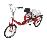 Bicicletta leggera e veloce, 20 Inch Folding Adult Tricycle with V Brake and Holding Brake in Red