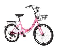Bicicletta leggera e veloce, Bici pieghevole da 20/22/24/26 pollici con telaio in acciaio al carbonio, 21 velocità, pieghevole(D,20 inch)