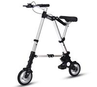 Bicicletta leggera e veloce, Bicicletta pieghevole con telaio in lega di alluminio da 8 pollici con parafanghi e pedali pieghevoli unisex(B)