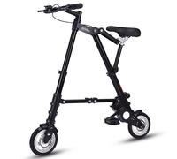 Bicicletta leggera e veloce, Bicicletta pieghevole con telaio in lega di alluminio da 8 pollici con parafanghi e pedali pieghevoli unisex(A)