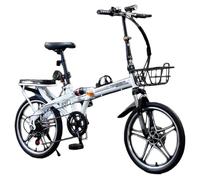 Bicicletta leggera e veloce, Bicicletta pieghevole in acciaio ad alto tenore di carbonio da 16/20/22 pollici a 7 velocità(A,16 inch)