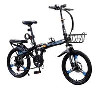 Bicicletta leggera e veloce, Bicicletta pieghevole in acciaio ad alto tenore di carbonio da 16/20/22 pollici a 7 velocità(G,16 inch)