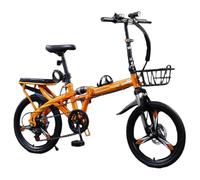 Bicicletta leggera e veloce, Bicicletta pieghevole in acciaio ad alto tenore di carbonio da 16/20/22 pollici a 7 velocità(H,20 inch)