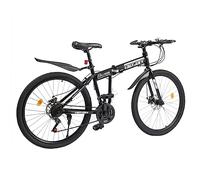 Bicicletta leggera e veloce, Mountain bike MTB da 26 pollici, bicicletta pieghevole a 21 velocità, acciaio al carbonio, freni a disco meccanici bicolore, pieghevole fino a 37x14x68 pollici