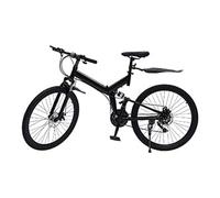 Bicicletta leggera e veloce, Mountain bike pieghevole da 26 pollici a 21 velocità con doppio freno a disco, dimensioni da piegata 98x33x90 cm, nera